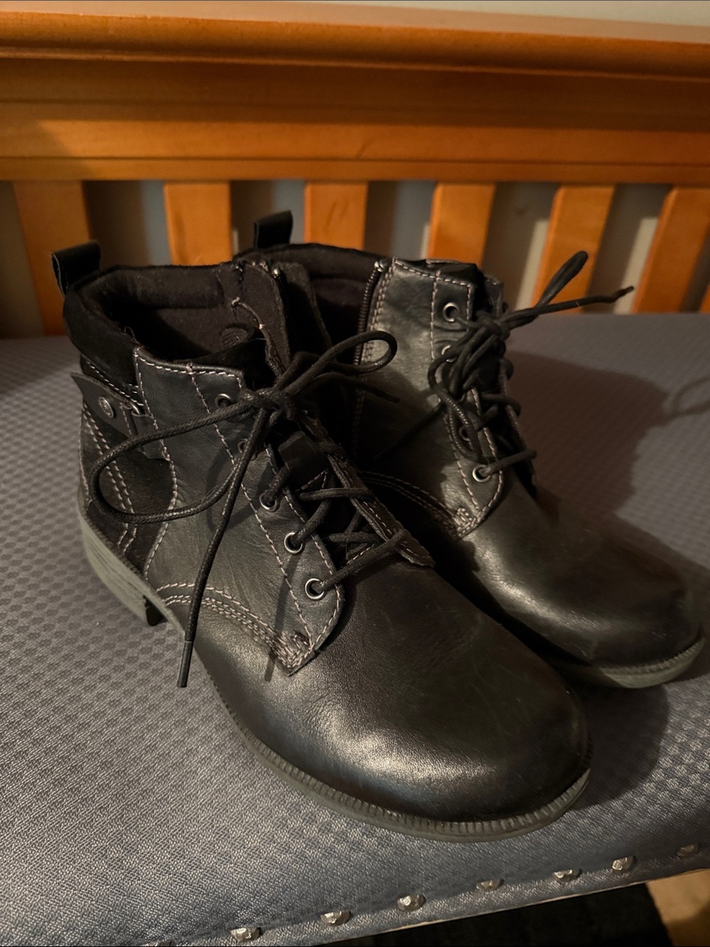 Earth Origins Black Lace-Up Ankle Boots